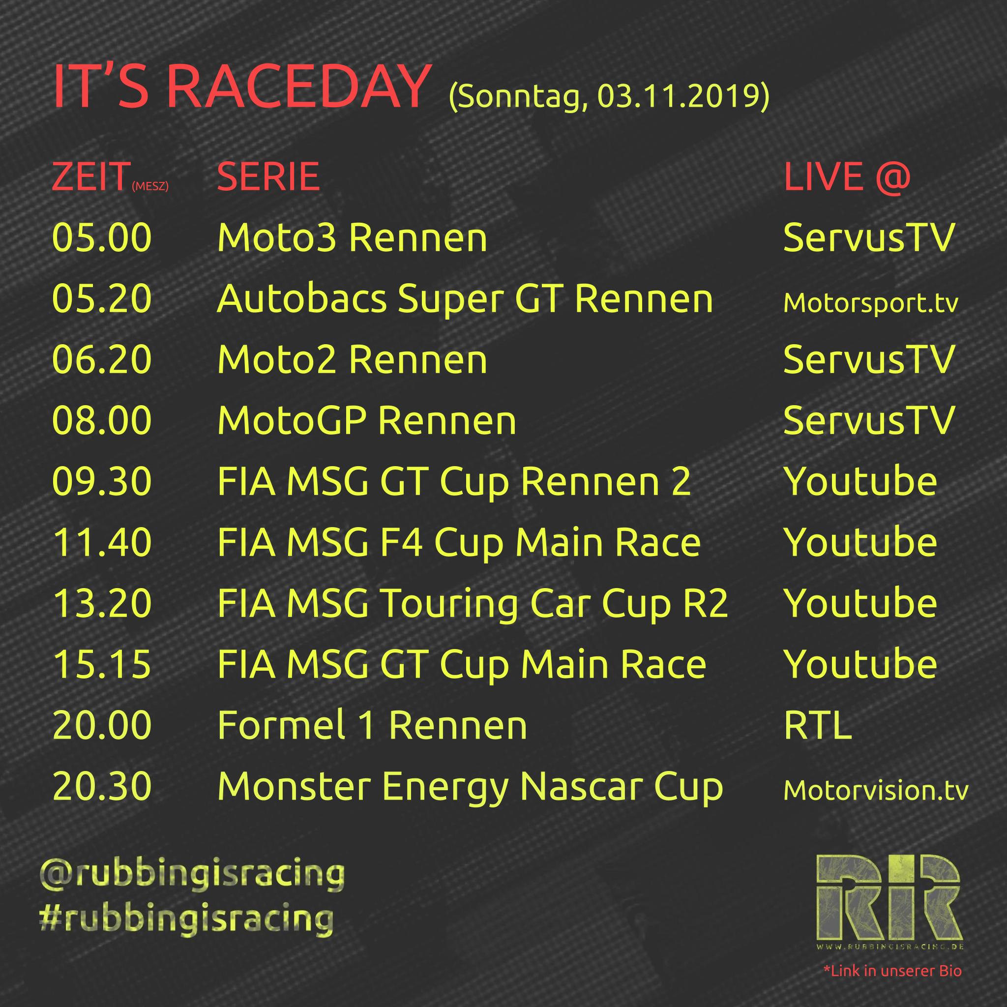 Raceday 20191103