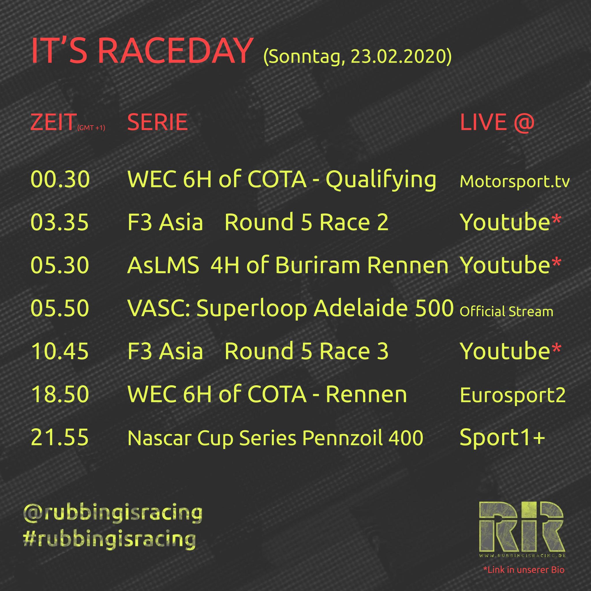 ITS RACEDAY 23.02.2020